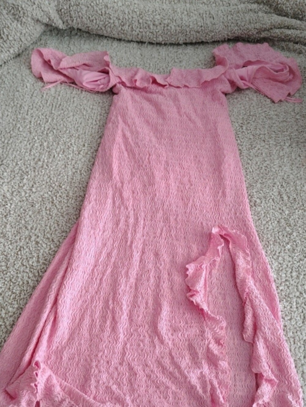 FREE PEOPLE Pink Off-Shoulder Ruffle Women's Dress - Picture 4 of 10
